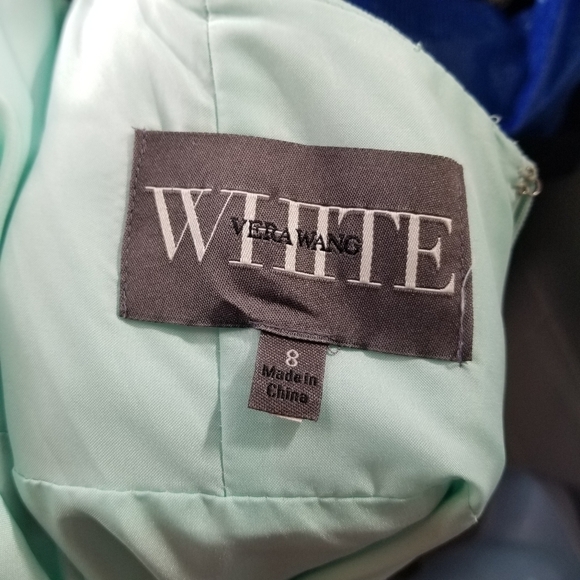 Vera Wang White mint green maxi formal gown - Picture 9 of 13